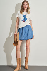 T-shirt com Estampa de Bota