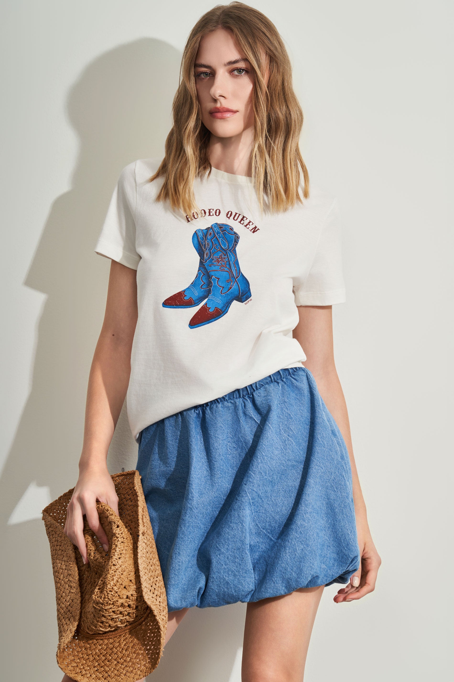 T-shirt com Estampa de Bota