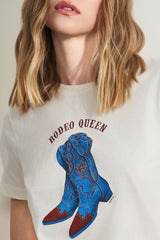 T-shirt com Estampa de Bota