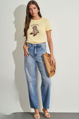 T-shirt com Estampa de Bota