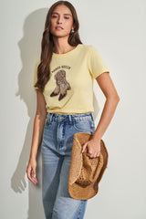 T-shirt com Estampa de Bota