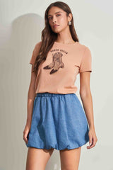 T-shirt com Estampa de Bota