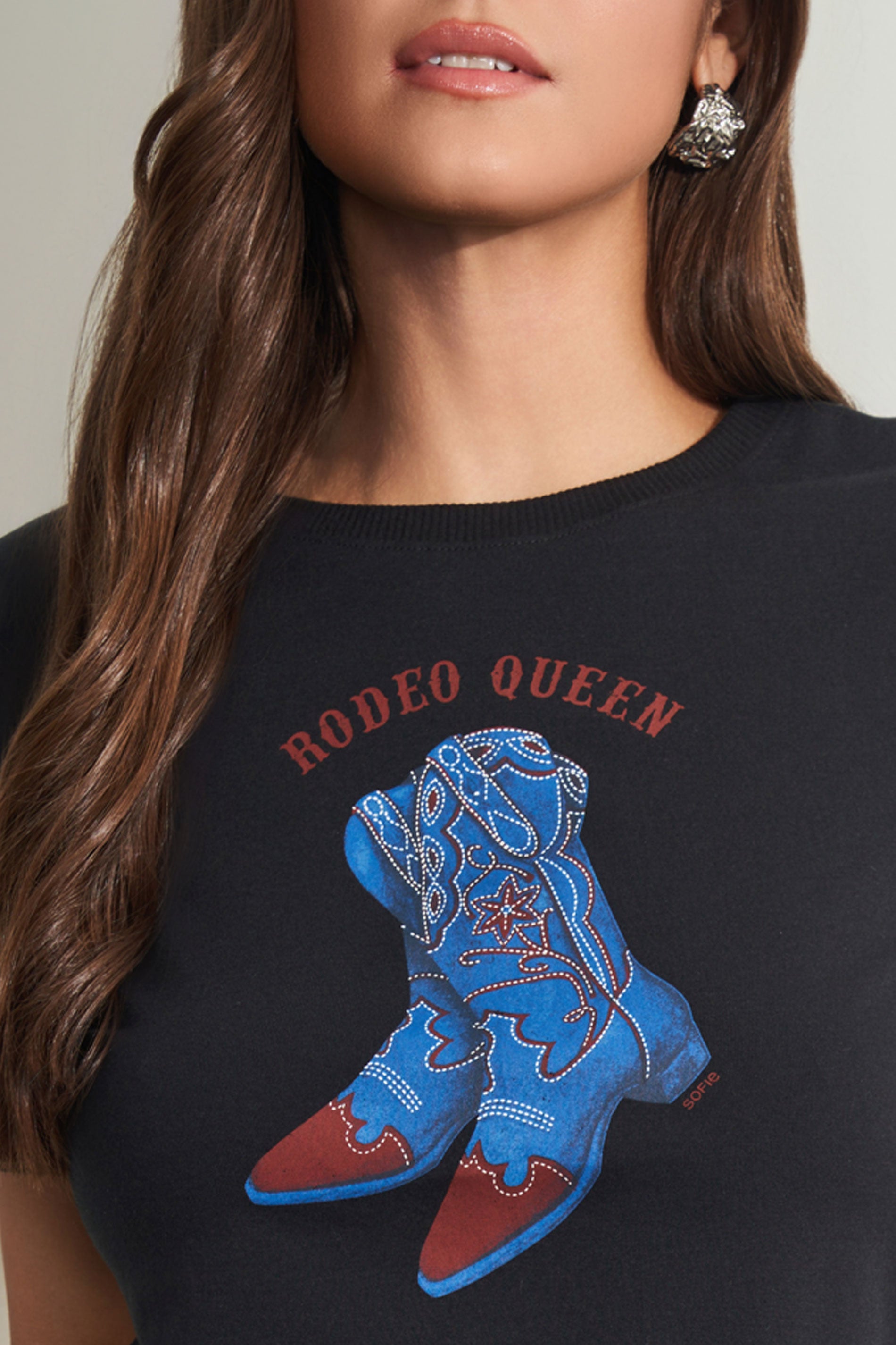 T-shirt com Estampa de Bota