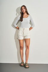 Blusa de manga 3/4 em ribana