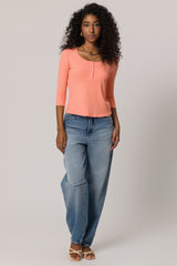 Blusa de manga 3/4 em ribana