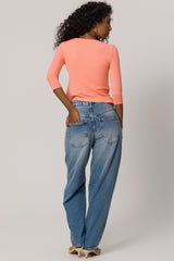 Blusa de manga 3/4 em ribana