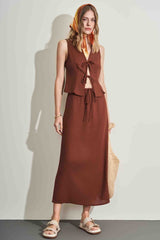 Colete em Linen com Amarração