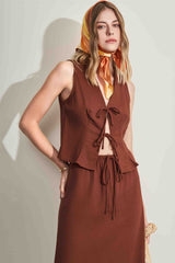 Colete em Linen com Amarração