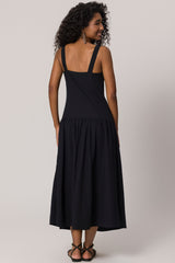 Vestido Midi de Alça em Plano Tricoline