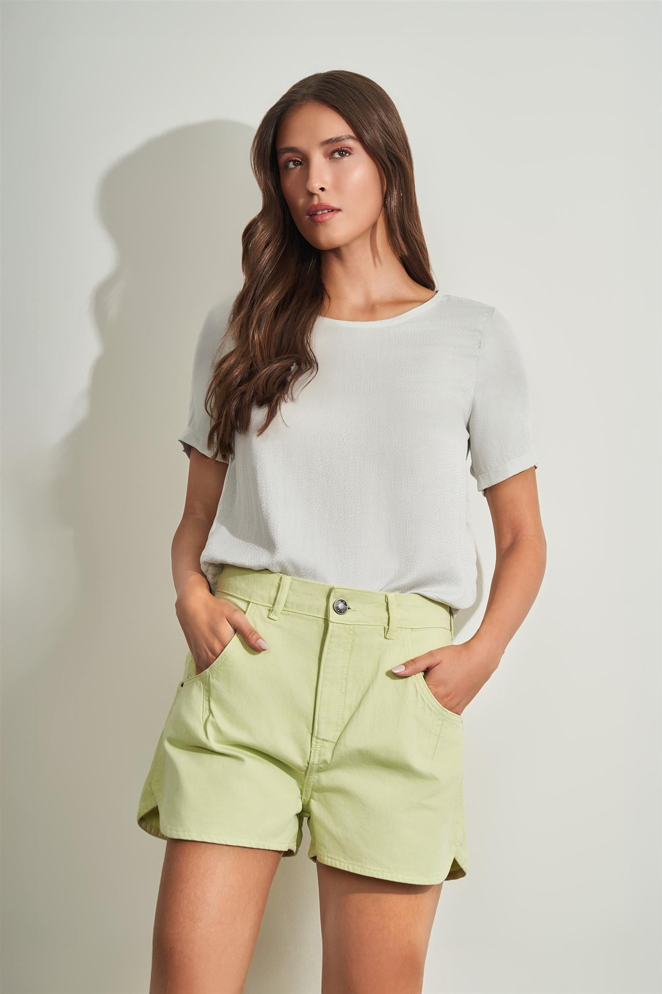 Blusa de manga curta em viscose