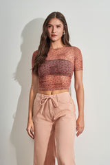 Blusa Cropped em Tule