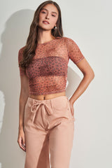Blusa Cropped em Tule