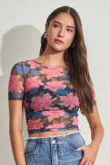 Blusa Cropped em Tule
