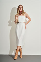 Vestido Midi de Alça em Plano New Sartorial