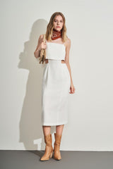 Vestido Midi de Alça em Plano New Sartorial