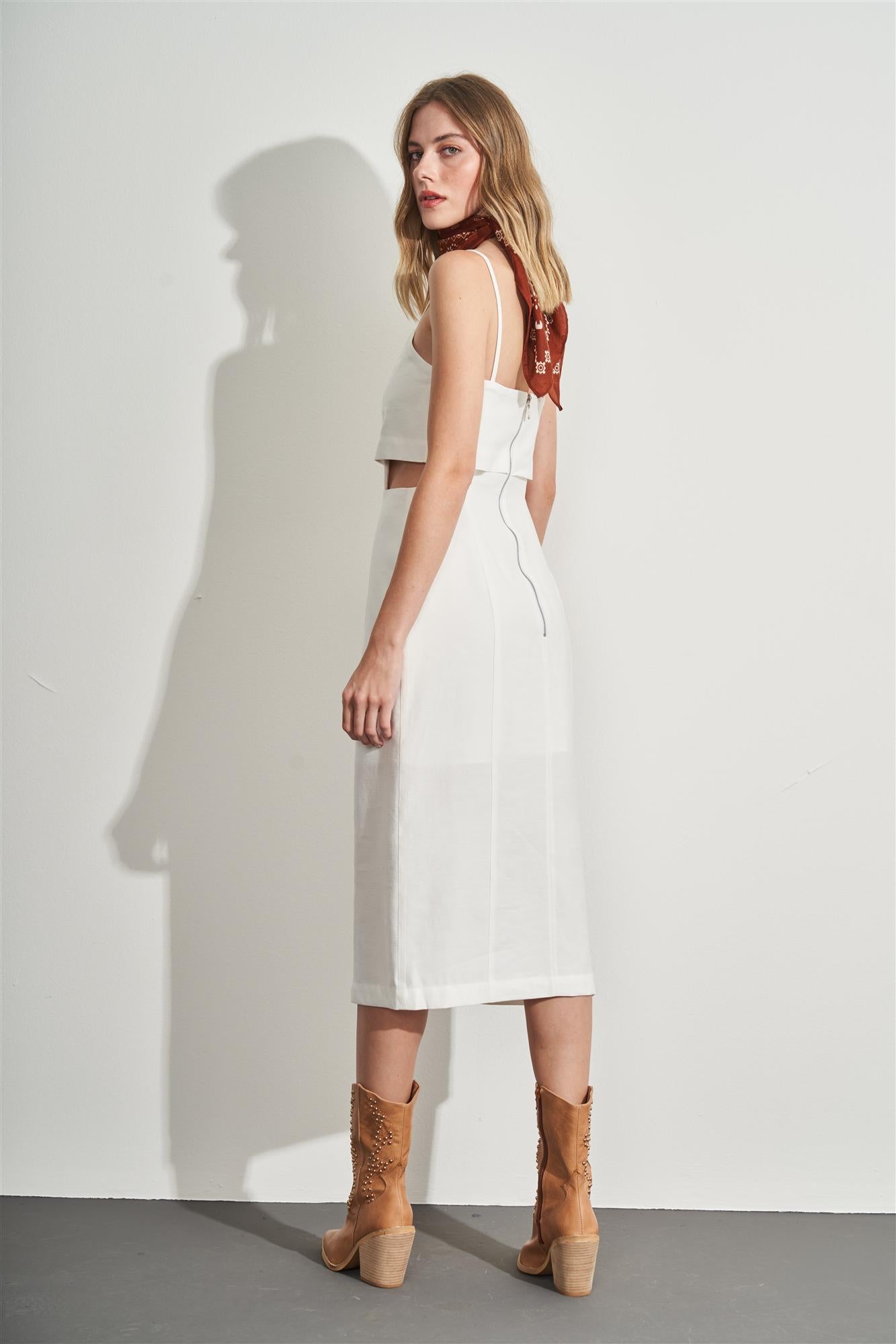 Vestido Midi de Alça em Plano New Sartorial