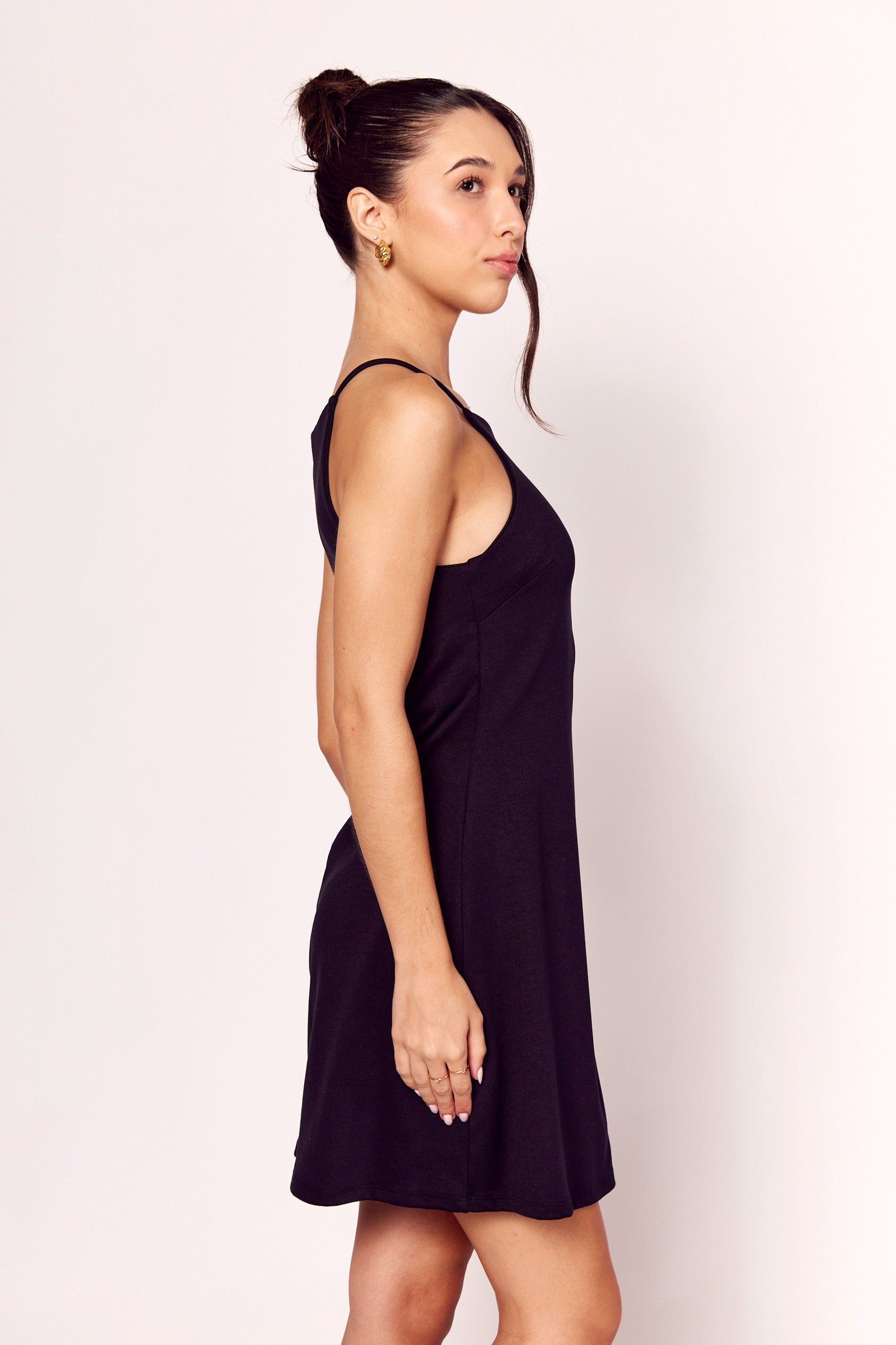 Vestido Curto Notte de Alça em Malha Bodycom