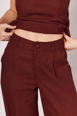 Calça Giornata em Linho com Bolsos Frontais