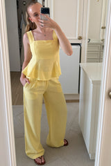 Calça Giornata em Linho com Bolsos Frontais