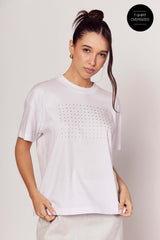 T-shirt Oversized Notte em Malha Algodão com Strass