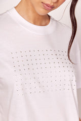 T-shirt Notte em Malha Algodão com Strass