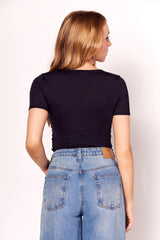 Blusa Notte com Recortes em Malha Microfibra