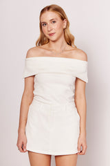 Blusa Ombro a Ombro Luminare com Dobra Larga