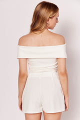 Blusa Ombro a Ombro Luminare com Dobra Larga