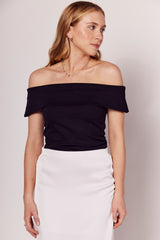 Blusa Ombro a Ombro Luminare com Dobra Larga