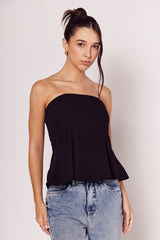 Top Tomara que Caia Luminare Estruturado com Recortes Evasê