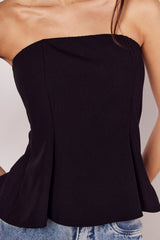 Top Tomara que Caia Luminare Estruturado com Recortes Evasê