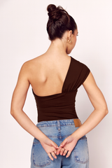 Body de um Ombro Notte em Poliamida