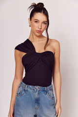 Body de um Ombro Notte em Poliamida