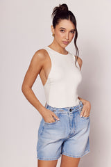 Body Luminare Decote Nadador e Cut Out Costas