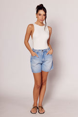 Body Luminare Decote Nadador e Cut Out Costas