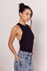 Body Luminare Decote Nadador e Cut Out Costas