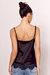 Blusa Notte em Cetim com Renda