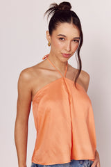 Blusa Halter Luminare em Tecido Acetinado