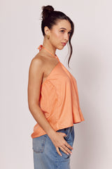 Blusa Halter Luminare em Tecido Acetinado