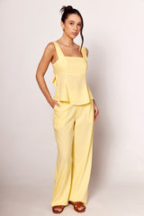 Blusa Giornata Alças Largas e Amarração em Laço Costas