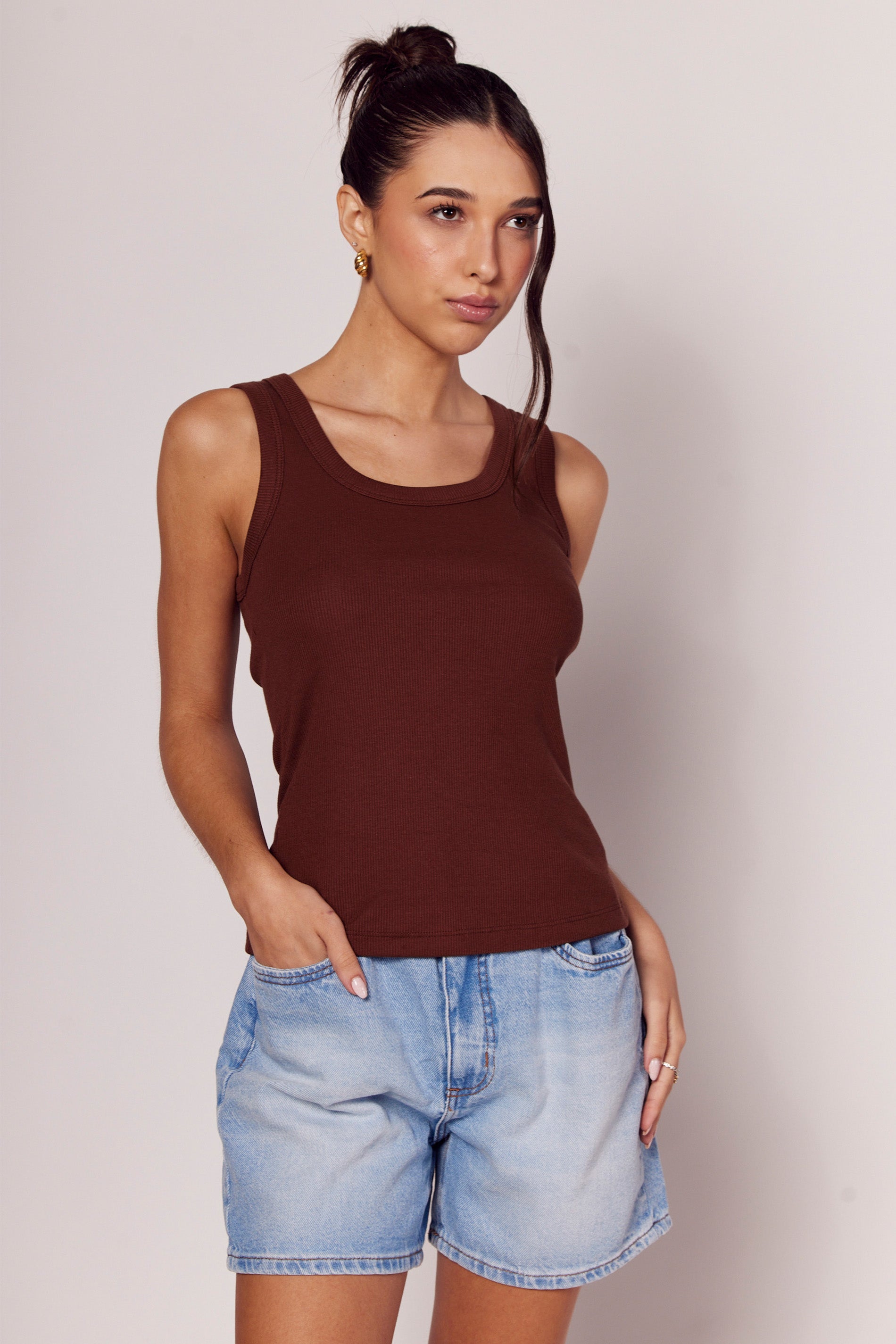 Regata Giornata Canelada com Decote Redondo