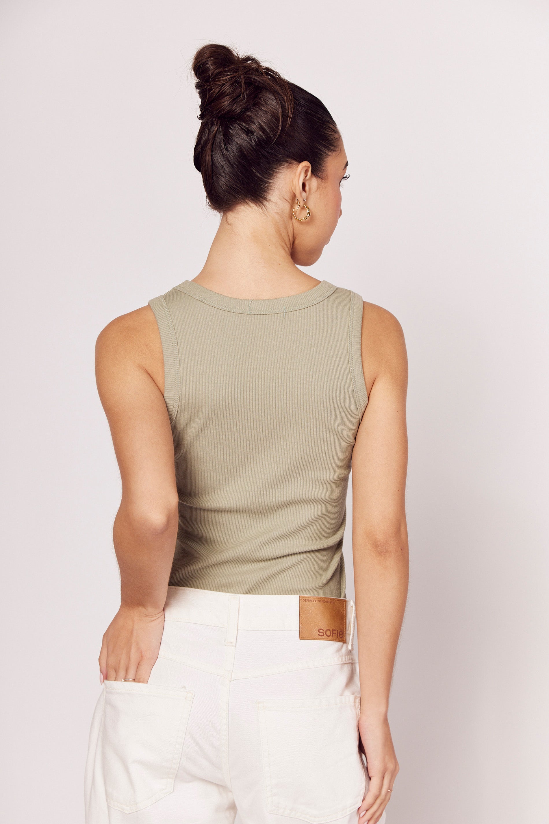 Regata Giornata Canelada com Decote Redondo