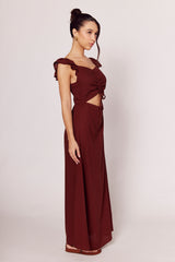 Vestido Longo Giornata em Tecido Plano e Amarração