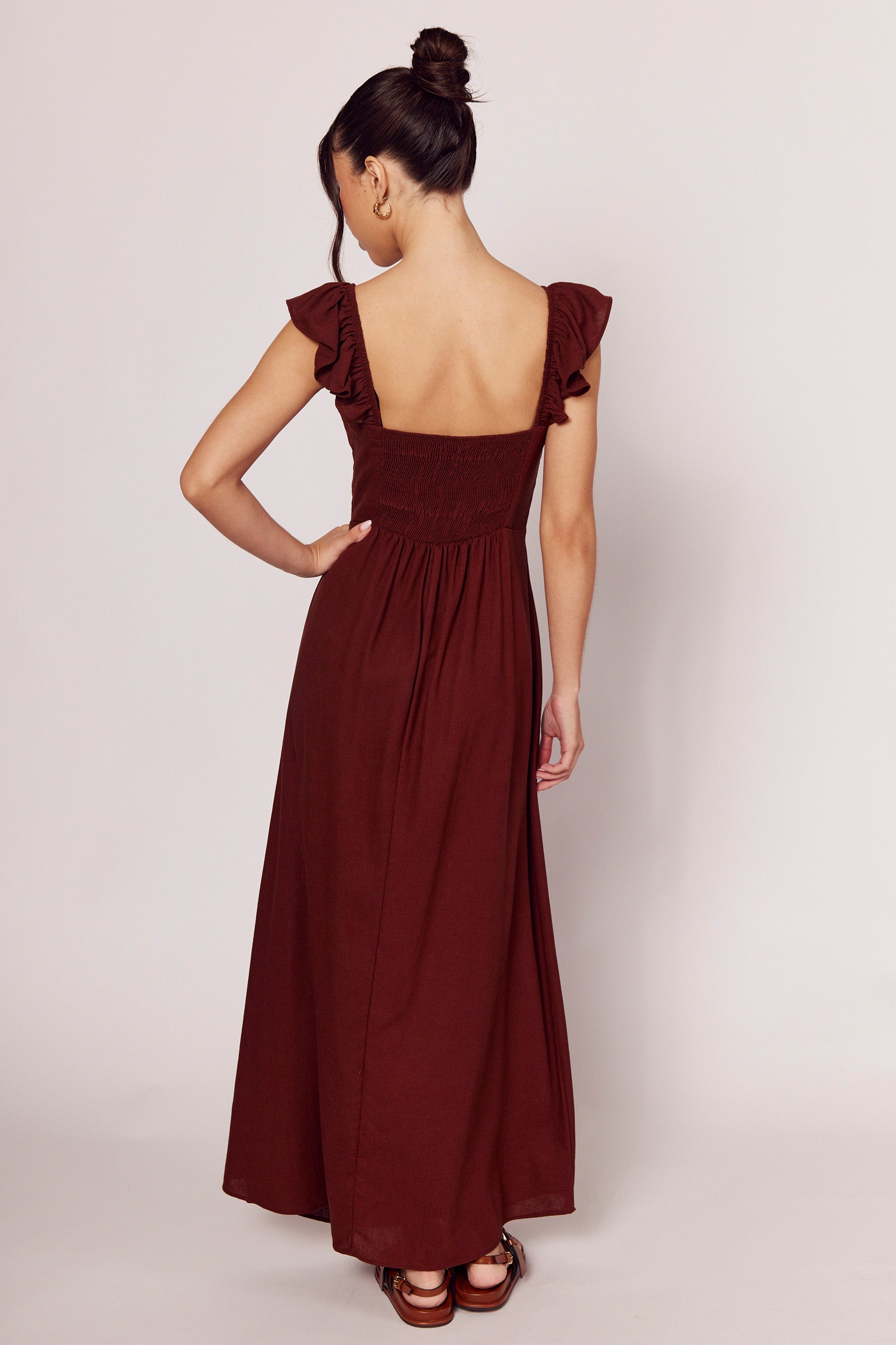 Vestido Longo Giornata em Tecido Plano e Amarração