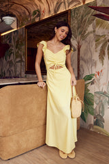 Vestido Longo Giornata em Tecido Plano e Amarração