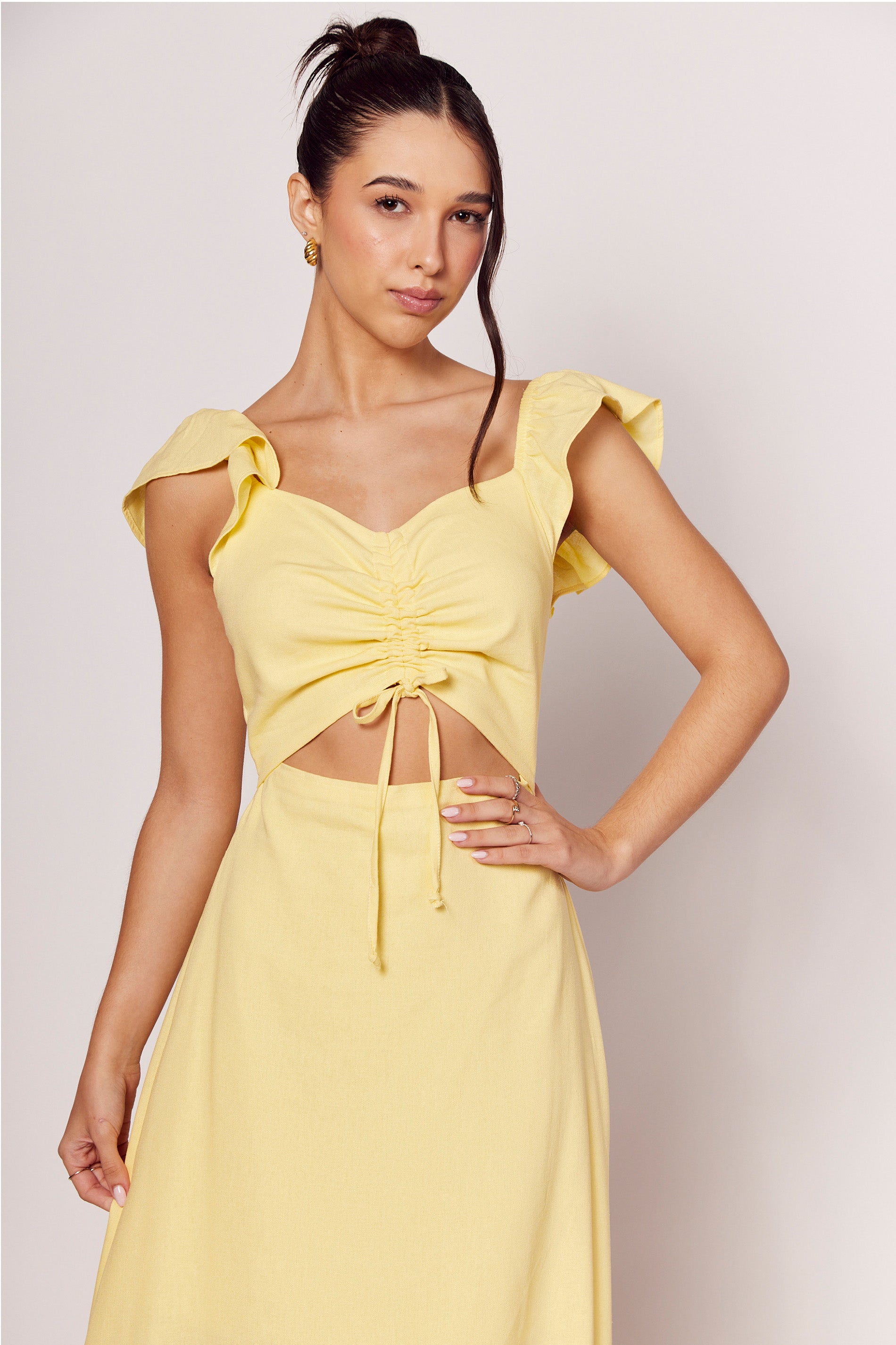 Vestido Longo Giornata em Tecido Plano e Amarração