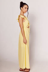 Vestido Longo Giornata em Tecido Plano e Amarração