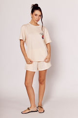 T-shirt Giornata com Estampa na Frente e Costas