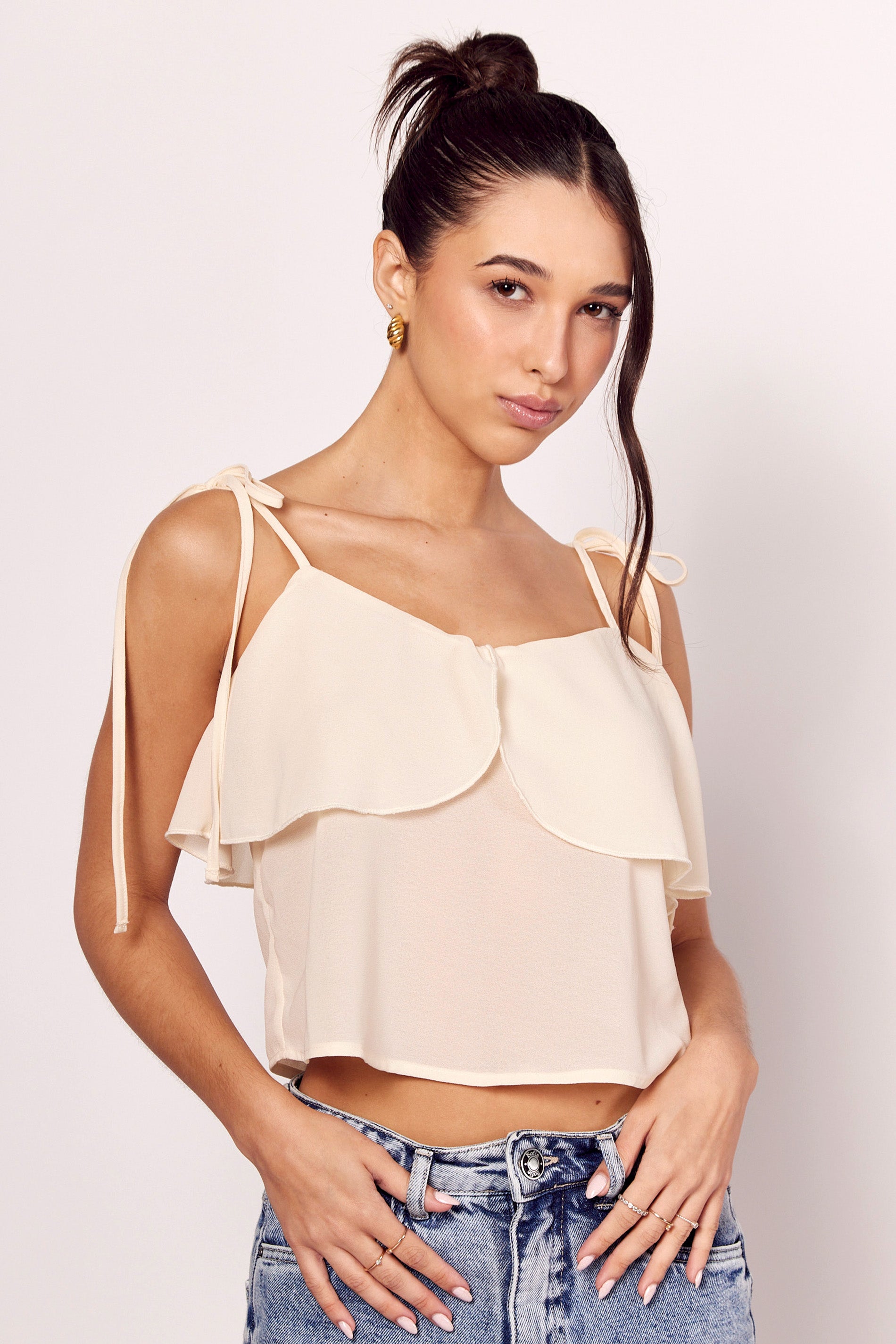 Blusa Giornata com Babados em Plano Chiffon