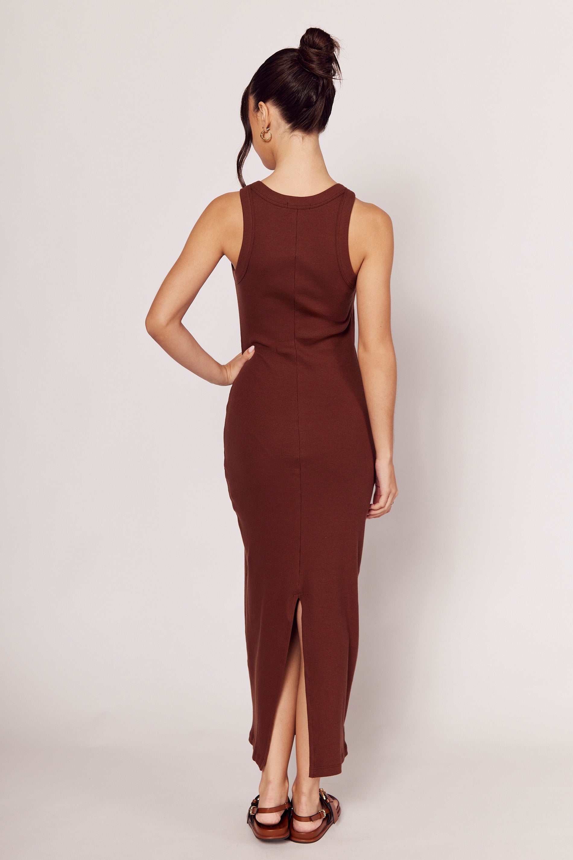 Vestido Longo Giornata em Canelado e Decote Nadador